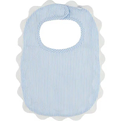 Mud Pie Kids'  Scalloped Seersucker Bib In Blue