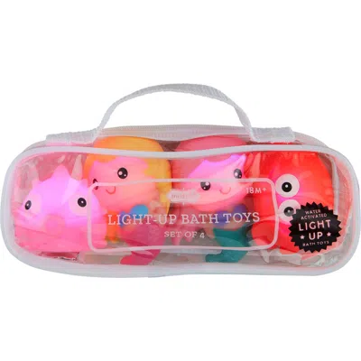 Mud Pie Kids'  Set Of 4 Mermaid Light Up Bath Toys In Pink