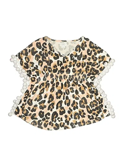 Pre-owned Mud Pie Kids' Short Sleeve Blouse In Gold