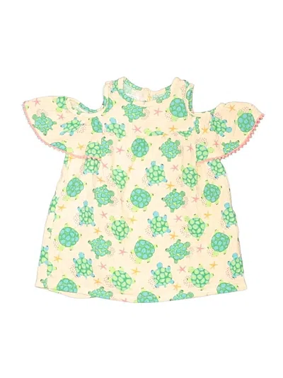 Pre-owned Mud Pie Kids' Short Sleeve Blouse In Green
