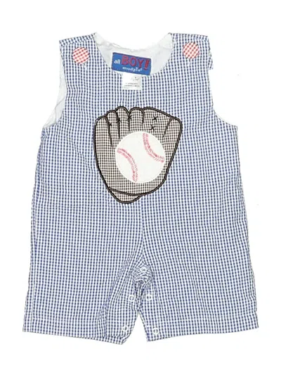 Pre-owned Mud Pie Babies' Short Sleeve Onesie In Blue