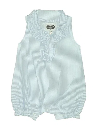 Pre-owned Mud Pie Babies' Short Sleeve Onesie In Blue