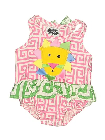 Pre-owned Mud Pie Babies' Short Sleeve Onesie In Pink