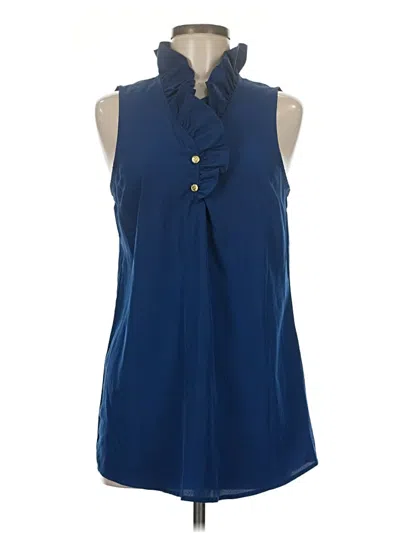 Pre-owned Mud Pie Sleeveless Blouse In Blue