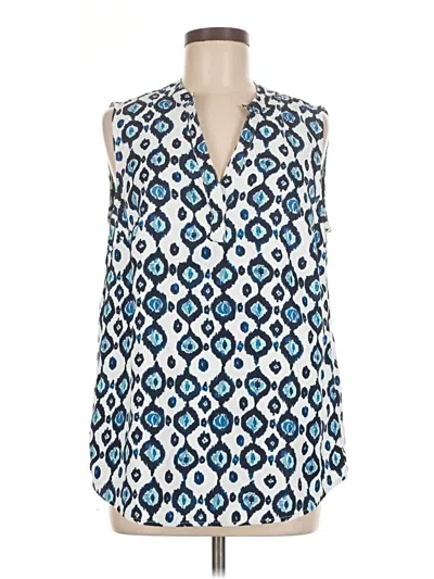 Pre-owned Mud Pie Sleeveless Blouse In Blue