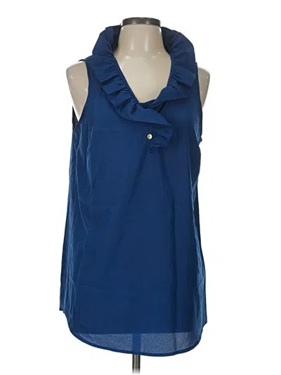 Pre-owned Mud Pie Sleeveless Blouse In Blue