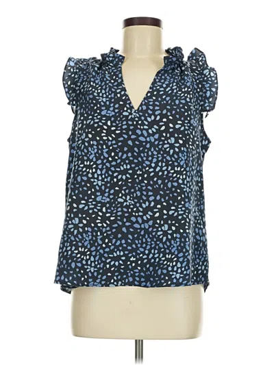 Pre-owned Mud Pie Sleeveless Blouse In Blue