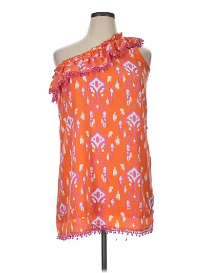 Pre-owned Mud Pie Sleeveless Blouse In Orange