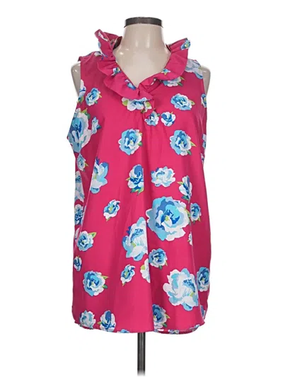 Pre-owned Mud Pie Sleeveless Blouse In Pink