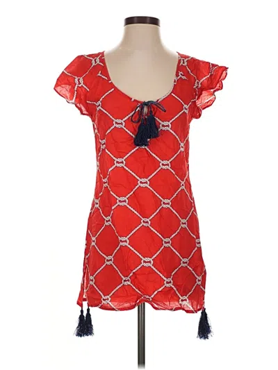 Pre-owned Mud Pie Sleeveless Blouse In Red