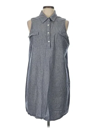 Pre-owned Mud Pie Sleeveless Button Down Shirt In Gray