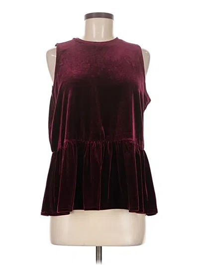 Pre-owned Mud Pie Sleeveless Top Burgundy Halter Neckline Tops