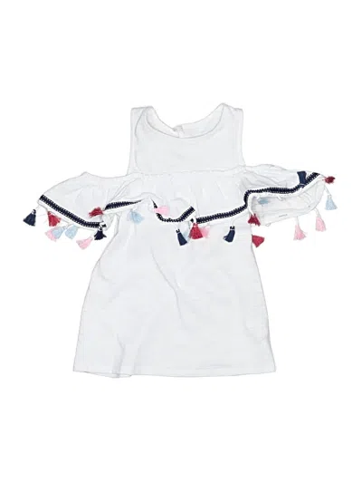 Pre-owned Mud Pie Kids' Sleeveless Top White Cold Shoulder Neckline Tops