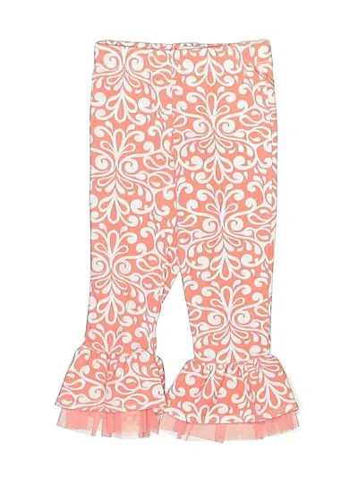 Pre-owned Mud Pie Babies' Snow Pants With Bib In Orange