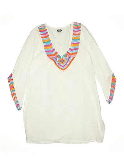 Pre-owned Mud Pie Kids' Swimsuit Cover Up In White