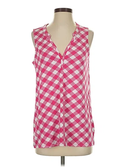 Pre-owned Mud Pie Tank Top Pink Tie Neck Tops