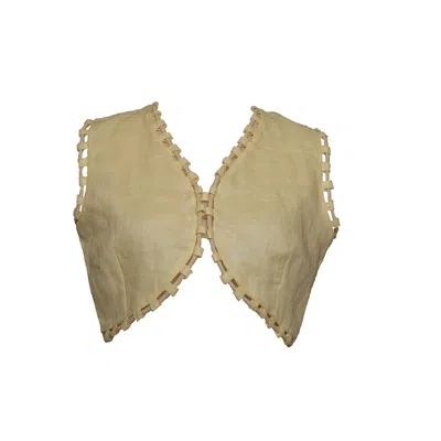 Muda Clothing Fz Llc Women's Ariel Yellow Linen Top In Brown
