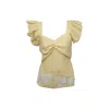 Muda Clothing Fz Llc Women's Blossom Yellow Top With White Lace