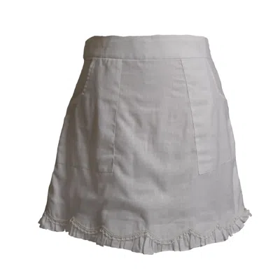 Muda Clothing Fz Llc Women's Mogra White Linen Skirt