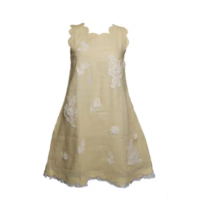 Muda Clothing Fz Llc Women's Petal Yellow Linen Short Dress