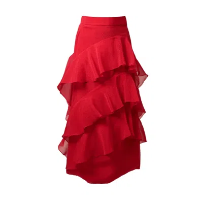 Muda Clothing Fz Llc Women's Valentina Skirt With Frills & Ruffles - Red
