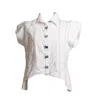 Muda Clothing Fz Llc Women's Zahra Linen White Top In White