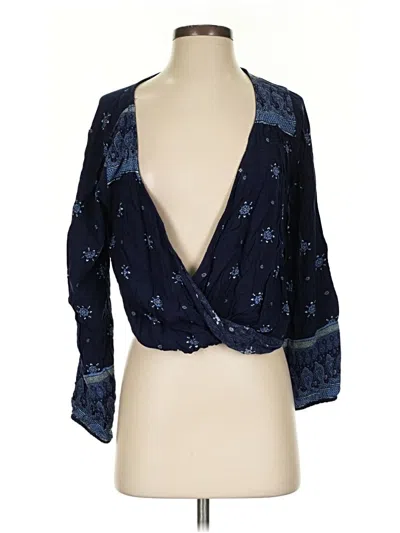 Pre-owned Mudd 3/4 Sleeve Blouse In Blue