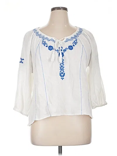 Pre-owned Mudd 3/4 Sleeve Blouse In White