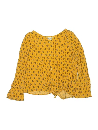 Pre-owned Mudd Kids' 3/4 Sleeve Blouse In Yellow