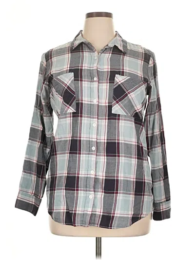 Pre-owned Mudd 3/4 Sleeve Button Down Shirt In Gray
