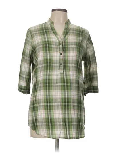 Pre-owned Mudd 3/4 Sleeve Button Down Shirt In Green