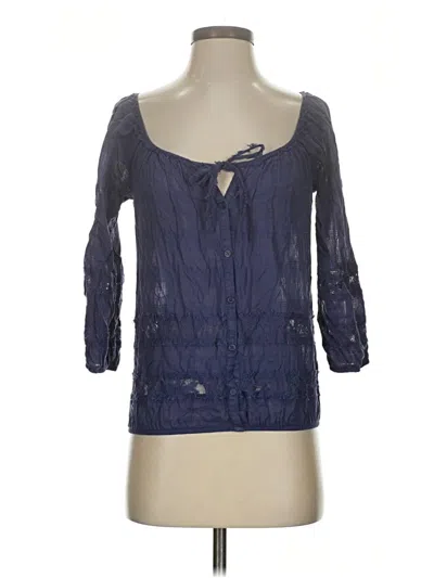 Pre-owned Mudd 3/4 Sleeve Top Blue Keyhole Neckline Tops