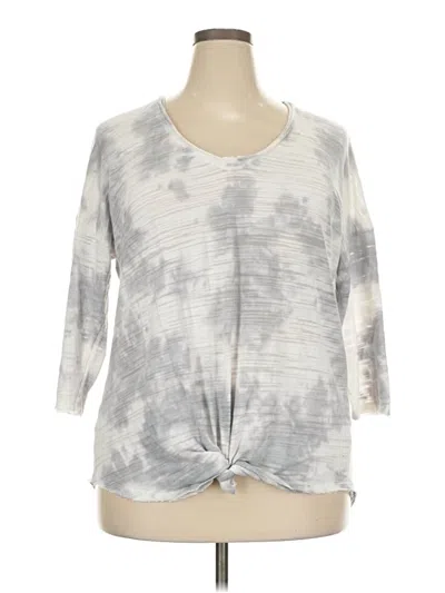 Pre-owned Mudd 3/4 Sleeve Top Gray Keyhole Neckline Tops