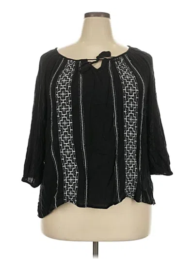 Pre-owned Mudd 3/4 Sleeve T-shirt In Black