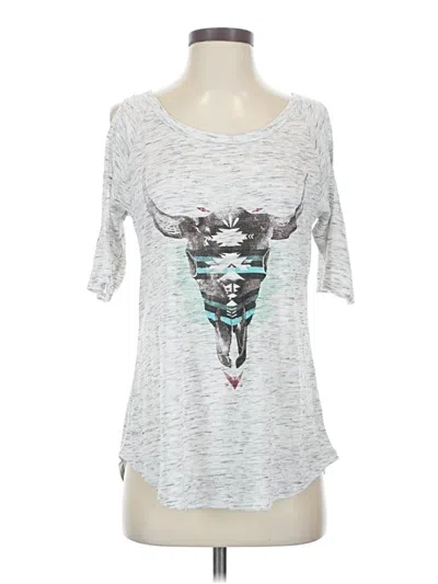 Pre-owned Mudd 3/4 Sleeve T-shirt In Silver