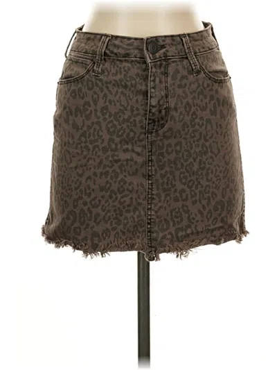 Pre-owned Mudd Denim Skirt In Brown