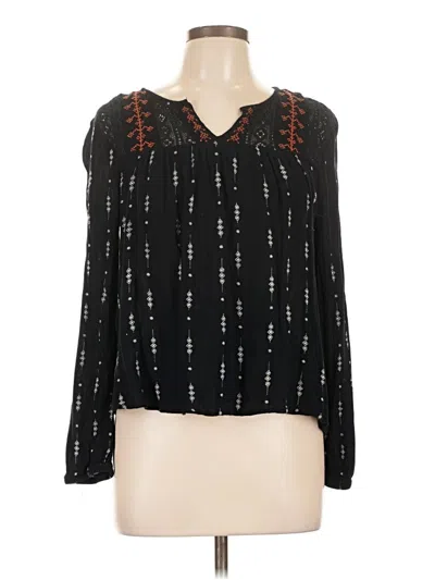 Pre-owned Mudd Long Sleeve Blouse In Black