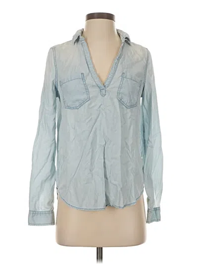 Pre-owned Mudd Long Sleeve Blouse In Blue