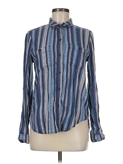 Pre-owned Mudd Long Sleeve Blouse In Blue