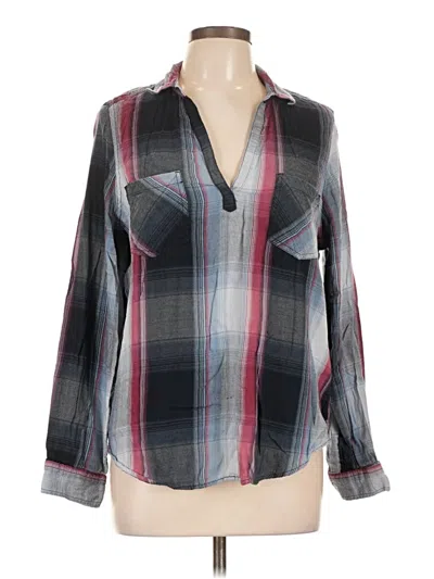 Pre-owned Mudd Long Sleeve Blouse In Gray