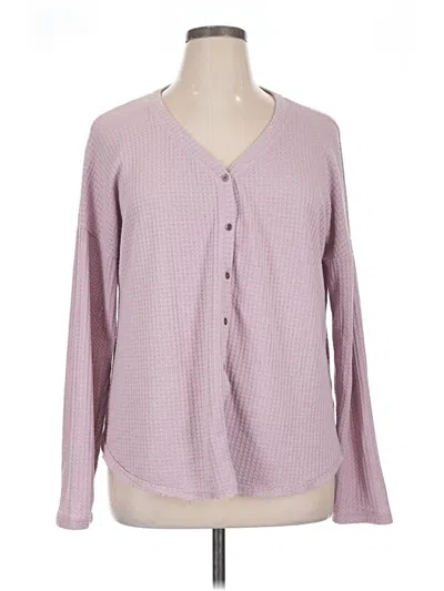 Pre-owned Mudd Long Sleeve Blouse In Purple