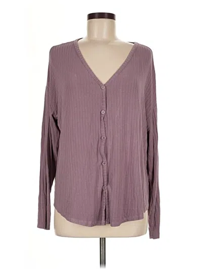 Pre-owned Mudd Long Sleeve Blouse In Purple