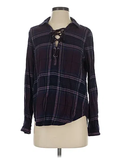 Pre-owned Mudd Long Sleeve Blouse In Purple