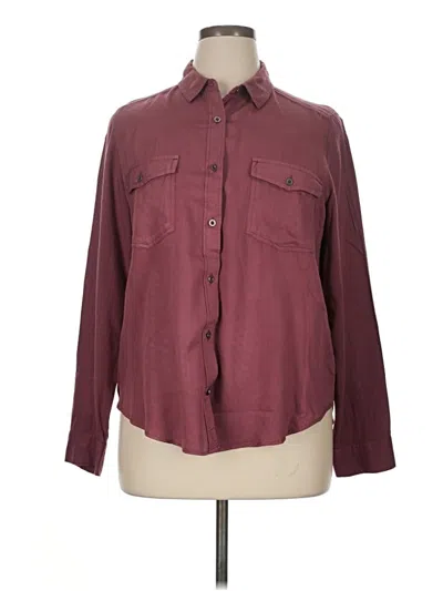 Pre-owned Mudd Long Sleeve Button Down Shirt In Burgundy