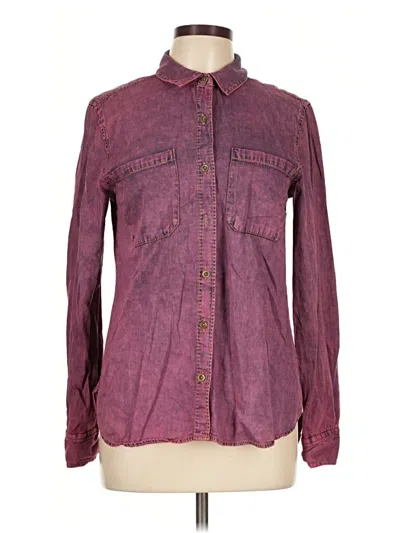 Pre-owned Mudd Long Sleeve Button Down Shirt In Burgundy
