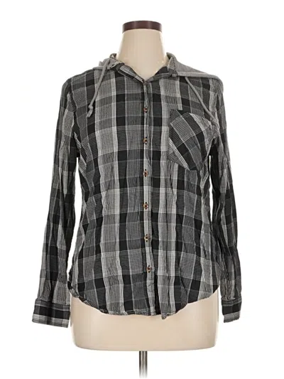 Pre-owned Mudd Long Sleeve Button Down Shirt In Gray