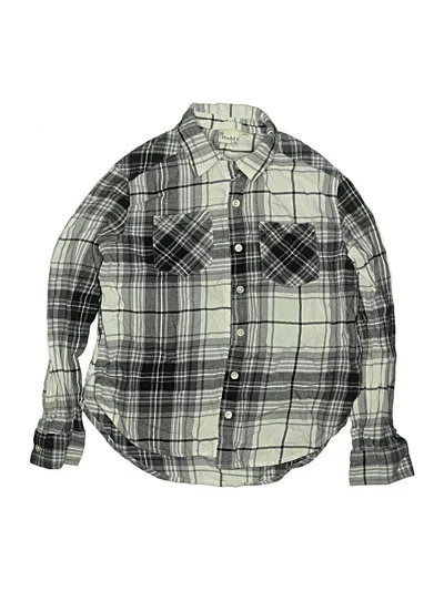 Pre-owned Mudd Kids' Long Sleeve Button Down Shirt In Green