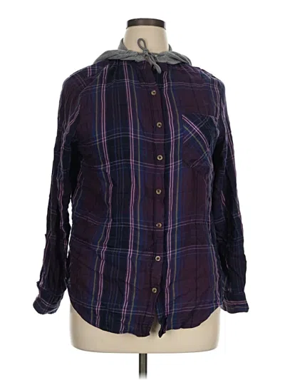 Pre-owned Mudd Long Sleeve Button Down Shirt In Purple