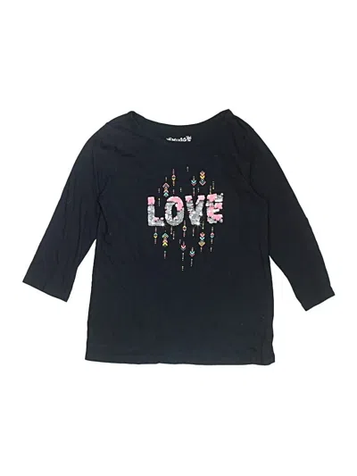 Pre-owned Mudd Kids' Long Sleeve Top Black Sweetheart Neckline Tops