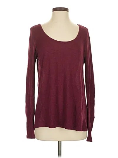 Pre-owned Mudd Long Sleeve Top Burgundy Scoop Neck Tops